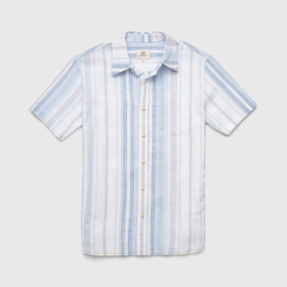 NEW SURFSIDE SUPPLY men's joey stripe shirt in white combo